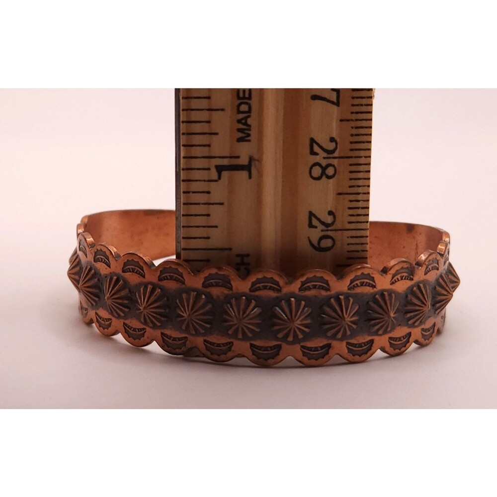 Vintage Copper Native American Thunderbird Cuff Bracelets - Set of 2 - Picture 10 of 10